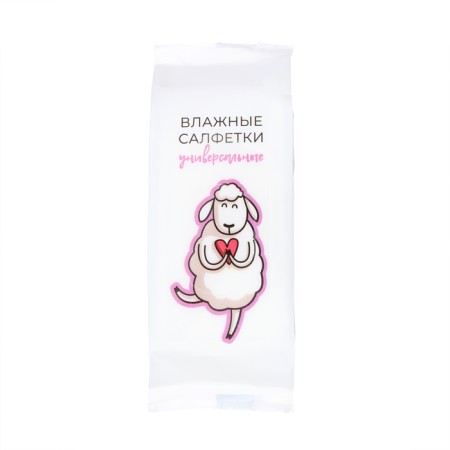Wet napkins "Sheep" universal, with cotton, 8 pcs.-3