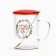 A mug with a spoon and a lid "Happiness in the New Year", 470 ml
