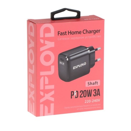 EXPLOYD EX-Z-1332, USB-C, 3 A, 20 W network charger, fast charging, black-4
