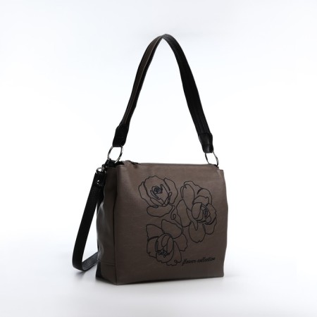 Female bag "golden rain" with lightning, brown color/black-2