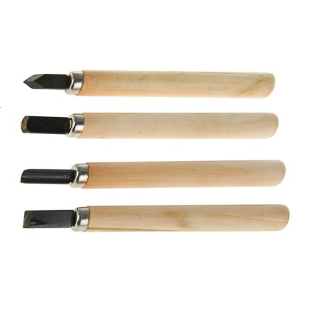 A set of wood cuts, wooden handle, 4 pcs.-1