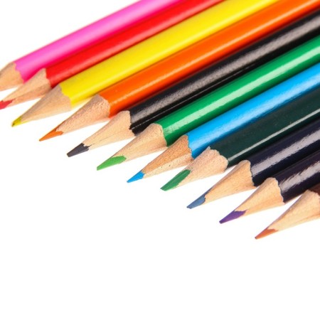 Pencils of colored 12 colors, sharpened, hexagonal, cardboard packaging, euro suspension, mixeri-2