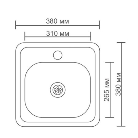 Kitchen car wash Accoona AB3838, mortise, thickness 0.6 mm, 380x380x165 mm, glossy-6