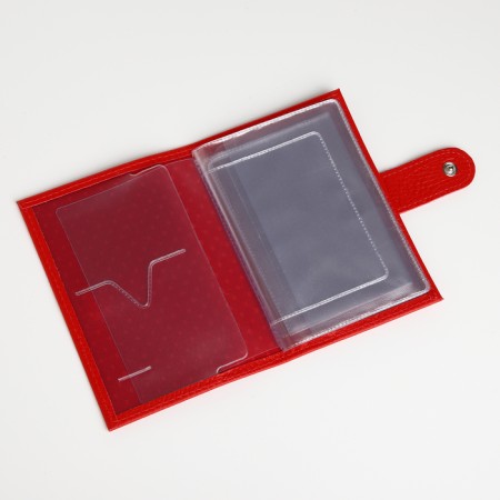 Cover for auto documents on the button, textura, red color-4