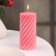 Candle-cylinder "Spiral", 5x10 cm, pink, 6 hours