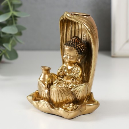 Board of incense Polystone "Little Buddha" gold 6.1x7.5x10 cm-3