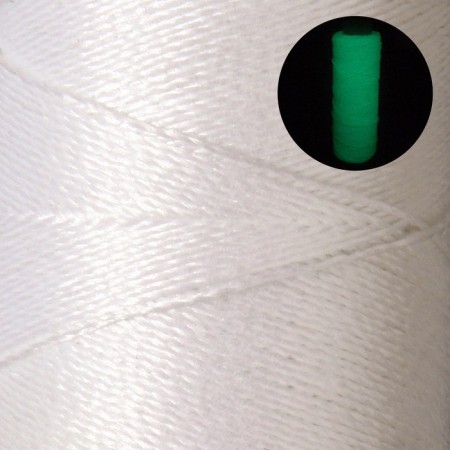 Luminescent embroidery threads glowing in the dark, 183 m, white color-1
