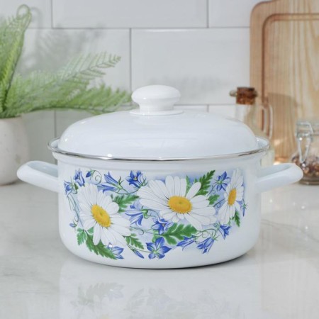 Cylindrical pan “Ural Suvenir”, 3 l, induction, white color, mix neckline-5