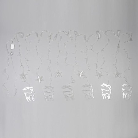 Garland “fringe” 2.4 × 0.9 m with nozzles “deer”, ip20, transparent thread, 138 LED, glow warm white, 8 modes, 220 V-6