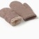 Women's mittens minku, brown color, 22 cm