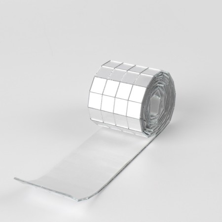 Mirror mosaic adhesive, 1 × 1 cm, 4 rows 4 cm × 1 m, silver glass