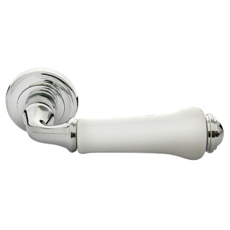 Door handle MH-41-Classic PC/W "Umberto", chromium color, white