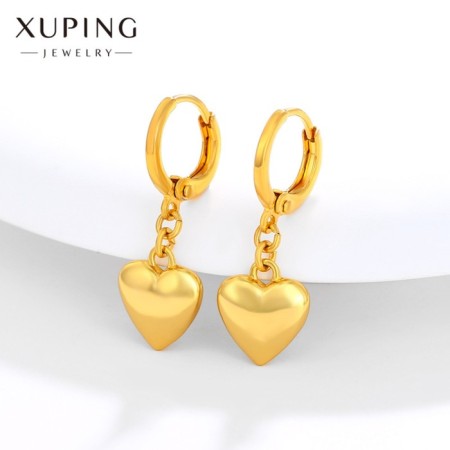 Earrings Metal Xuping Heart, Color Gold