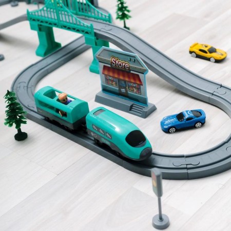 Railway for children "My City", 66 items, on batteries-3