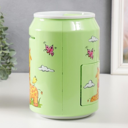 Pig a piggy bank Plastic "Bank. Giraffes" Coded Castle, sound AA Green 15x21 cm-3