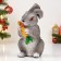 Garden figure "Hare with carrots" Gray, 26x16x12cm