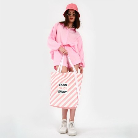 Women's beach bag "Enjoy", 39x32 cm, pink-8