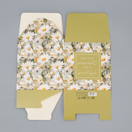 Gift folding box, packaging, "chamomile", 18 x 18 x 18 cm-7