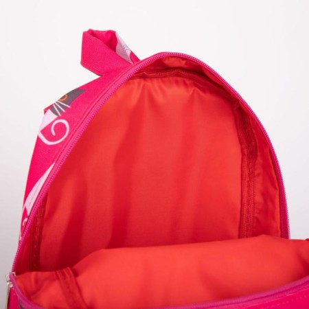 Baby backpack with zipper, external pocket, reflective strip, pink color-3