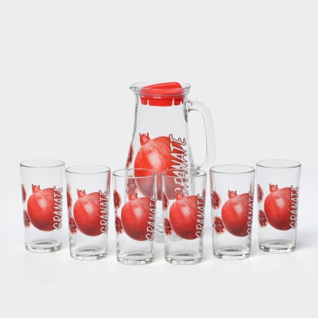 A set of drinking as-decortes, 7 items: a jug of 1.7 liters, glasses 250 ml, 6 pcs