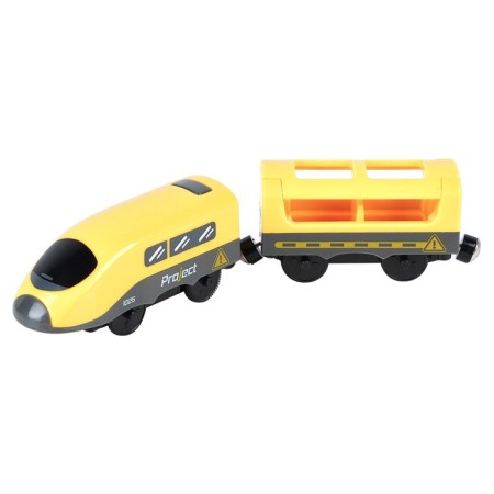 Train toy "My City", 2 items, on batteries, yellow-2