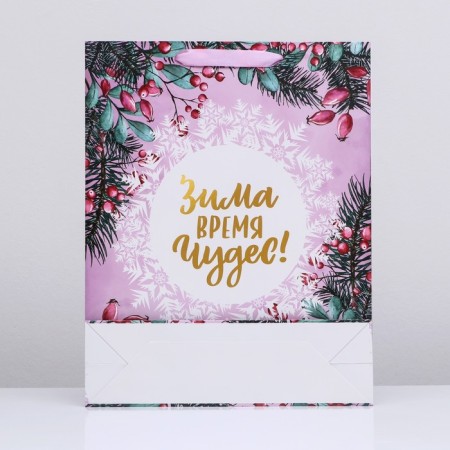 Laminated vertical "Winter time of miracles!", 33 x 42 x 10 cm-1