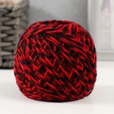 Acryl yarn 100% acrylic, 100m/40 ± 5 g (red-black melange)