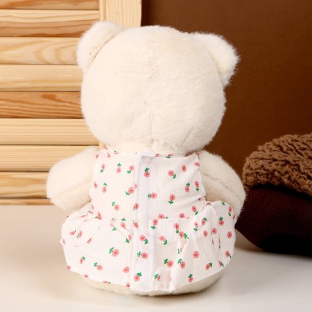 Soft toy "Bear" in a dress, 26 cm, white color-2