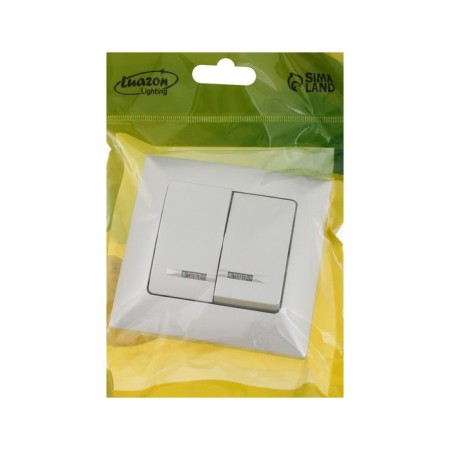 Luazon Lighting "Antei" switch, 10 A, 2 keys, hidden, with backlight, silver-3