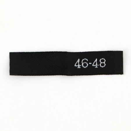 Textile strip "46-48", 5 x 1.1 cm, black color-3