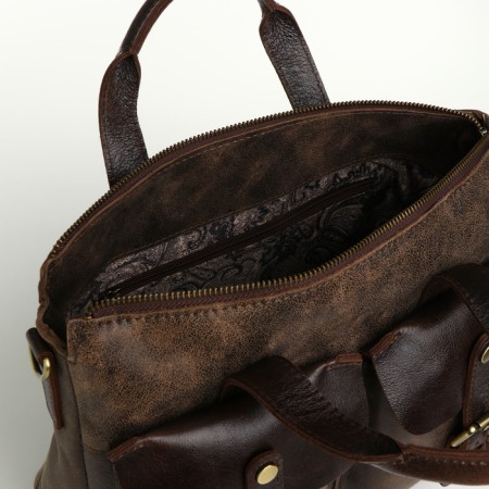 Bag-tout on lightning, brown color-4