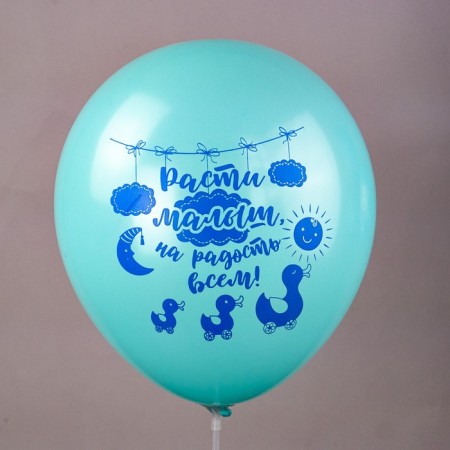 Shar Latex 12 "Newborn. Boy", silk-screen printing, 2-hand, 5 designs, set 25 pcs., Mix-9