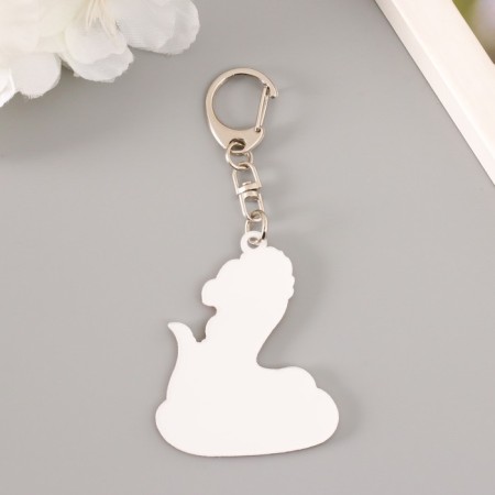 Acryl keychain "A snake with an ice cream mug and a flower on the head" 4.4x5.5 cm-2