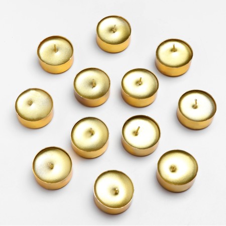 Set of candles in the sleeve "Circle", 12 pcs, metallic, gold-4