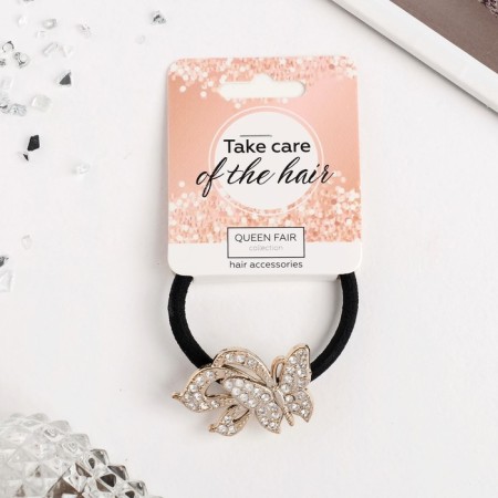 Hair elastic band "amore" butterfly, 4 cm