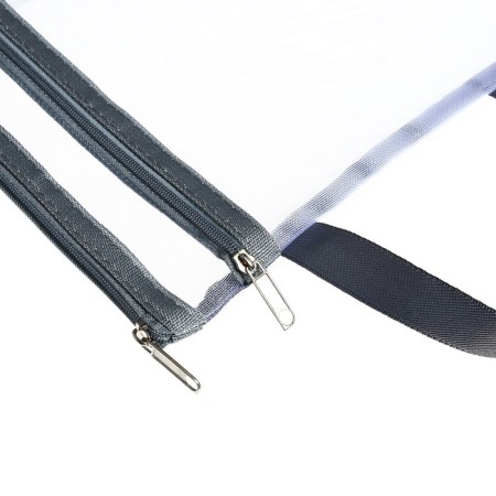 Lightning folder on the zipper format A4, 2 compartments, with a handle, a gray net-2