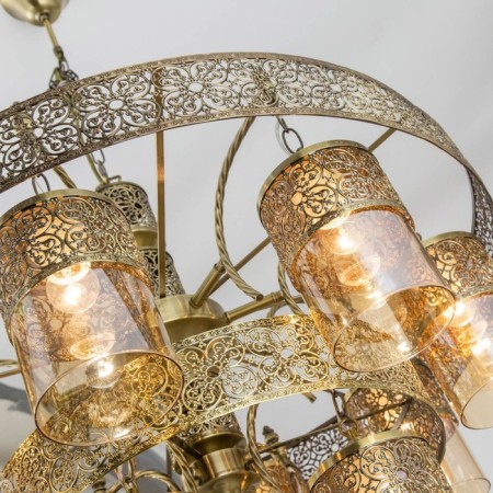 Suspended chandelier Citilux "emir" CL467193, 9x75W, E27, brown color-7
