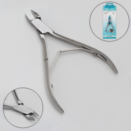 Manicure nippers for cuticle, double spring, 10.5 cm, blade length-6 mm, on the blist, silver color, B-188 (450) -s-s lj
