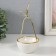 Souvenir ceramics, metal stand "pear" white with gold 8x8x17 cm
