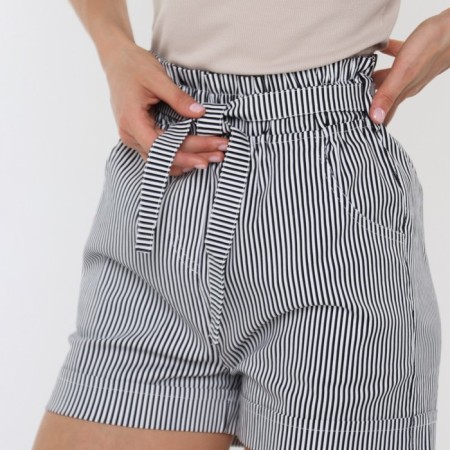 Women's casual shorts, black and white color, size 48-2