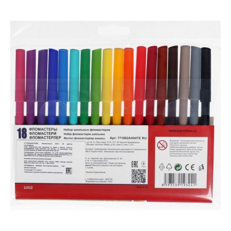 Trihedral felt -tip pens 18 flowers "animals" euro -handle-2
