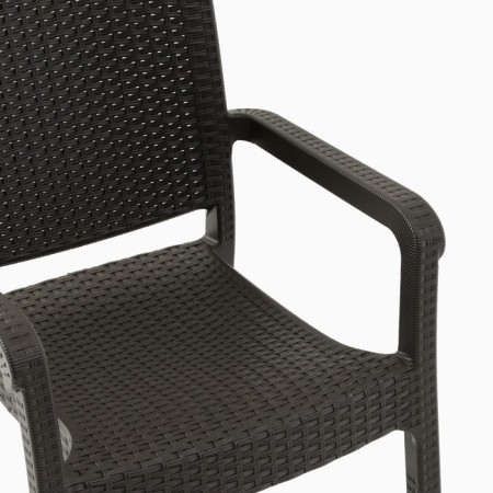 Set of garden furniture: 2 chairs + table, brown-6
