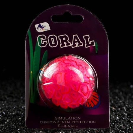Decor for the Aquarium Coral Faviidae, 5 x 2.5 cm, silicone, pink-3