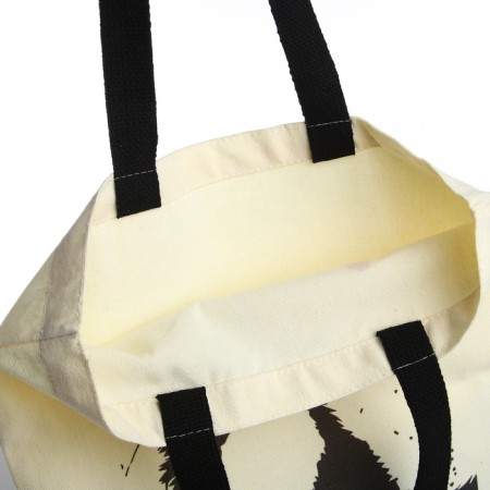 Bag Schoper without fastening, from textiles, beige color-2