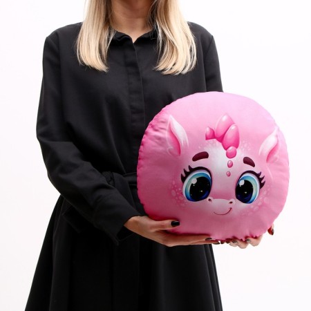 The pillow is round "Dracos", pink-4