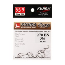 Carp hooks Kujira Carp 270, BN color, No. 4, 10 pcs.