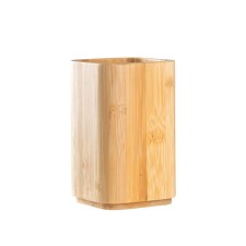 A glass for toothbrush toothbrushes, 11.7x7x7 cm, bamboo
