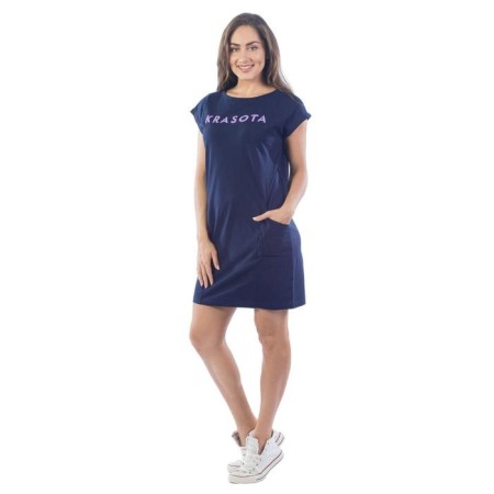 Relief dress, size 44, white color, dark blue-1