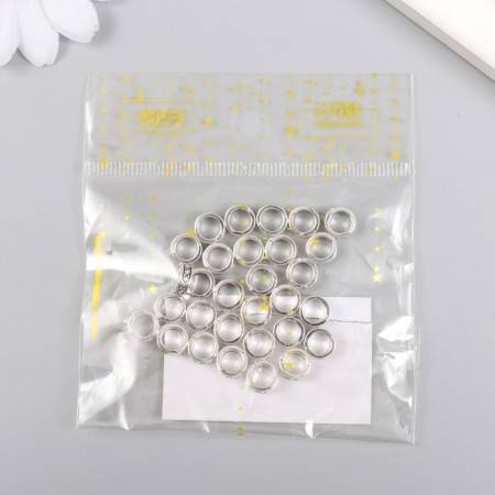 Bead for creativity Metal "Ring" silver 0.3x0.8 cm-3