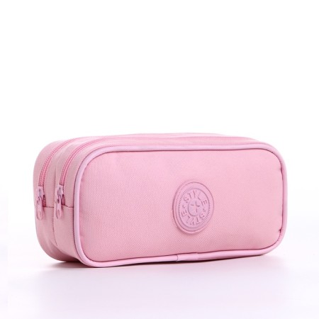 Cosmetic bag 2x Style, 21*6*9.5, 2 Potd on zippers, pink